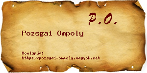 Pozsgai Ompoly névjegykártya